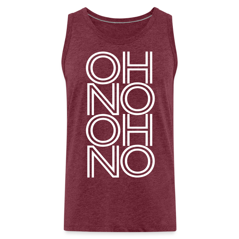 OH NO - Männer Tank Top - Bordeauxrot meliert
