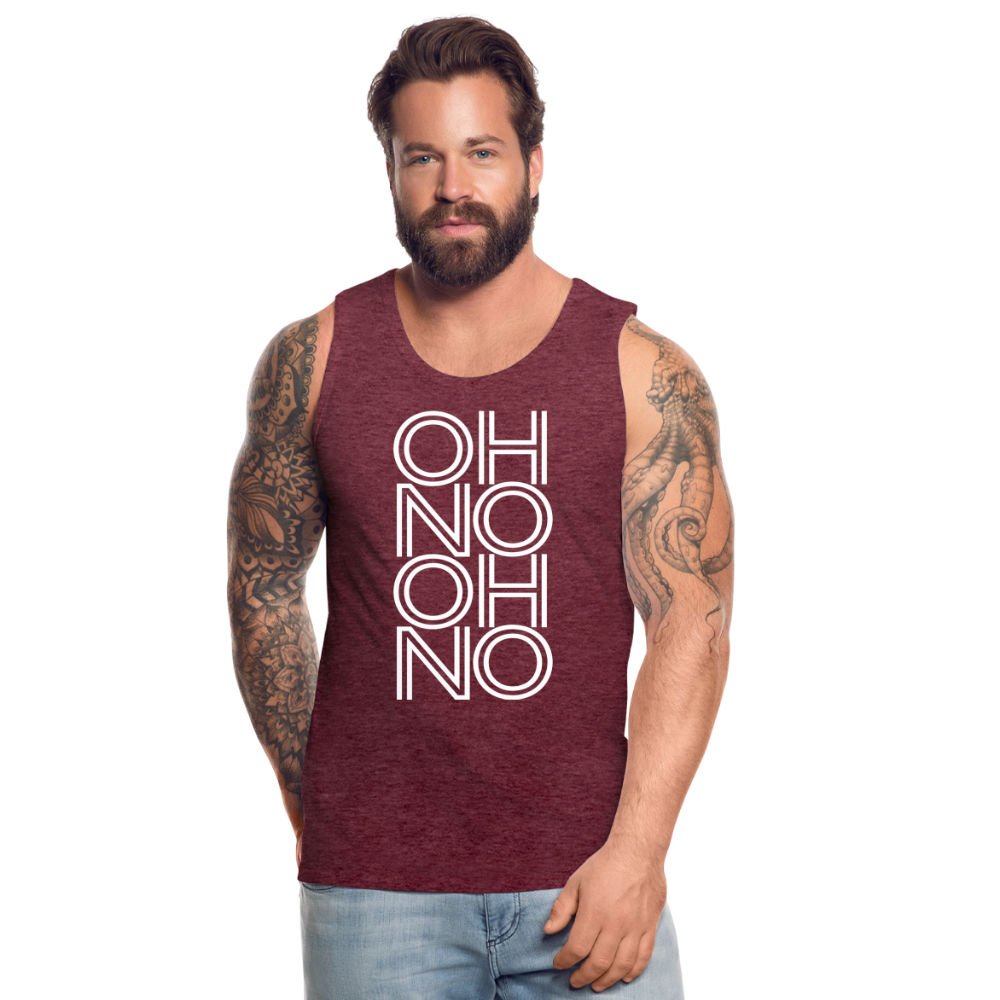OH NO - Männer Tank Top - Bordeauxrot meliert