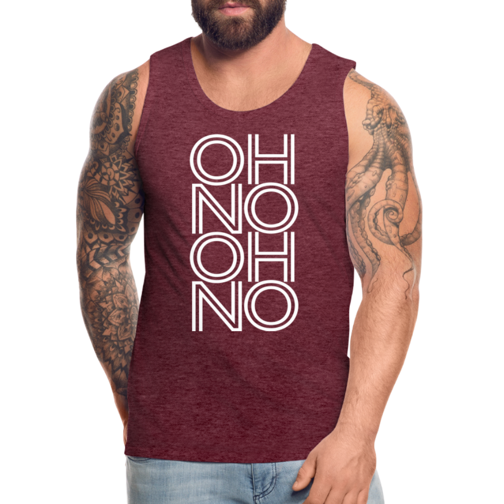 OH NO - Männer Tank Top - Bordeauxrot meliert