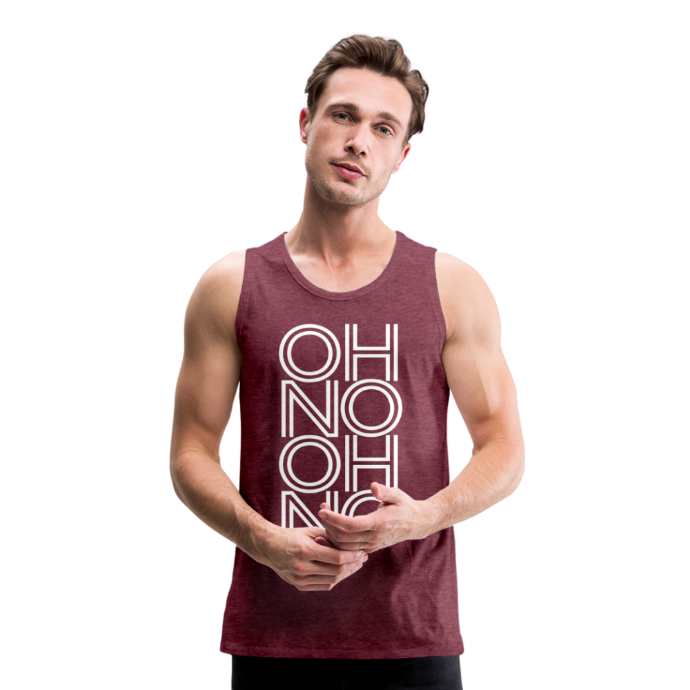 OH NO - Männer Tank Top - Bordeauxrot meliert