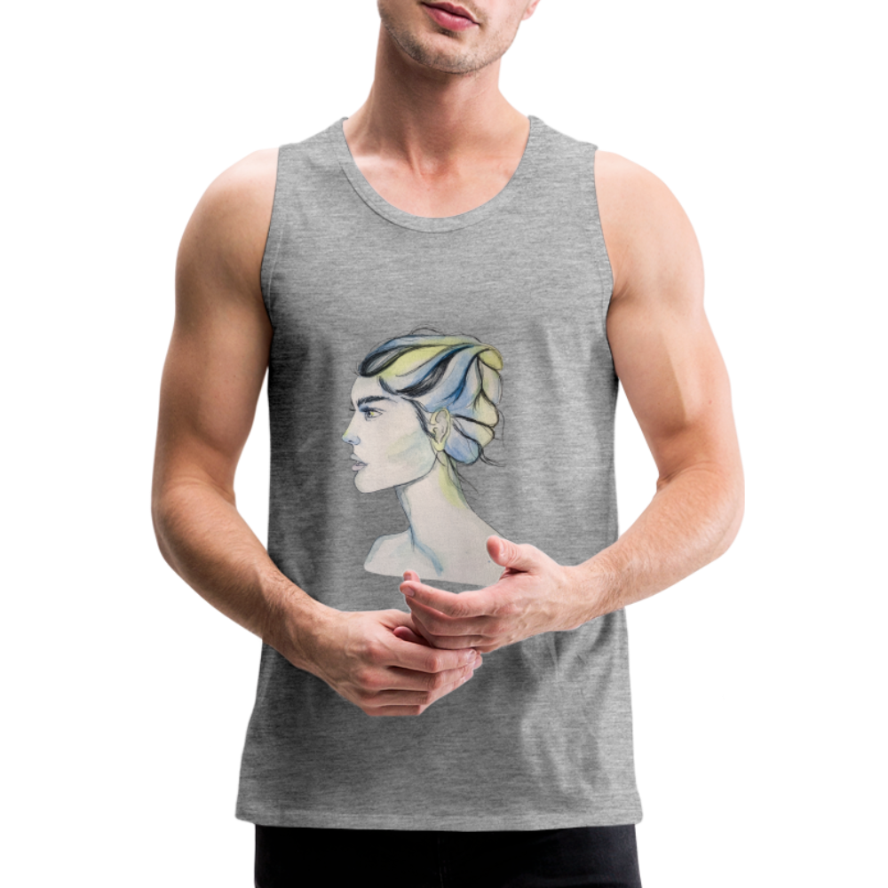 Portrait - Männer Tank Top - Grau meliert