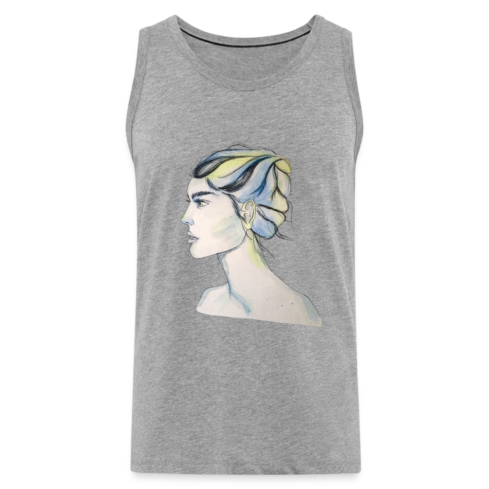 Portrait - Männer Tank Top - Grau meliert