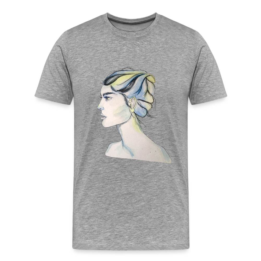 Portrait - Männer T-Shirt - Grau meliert