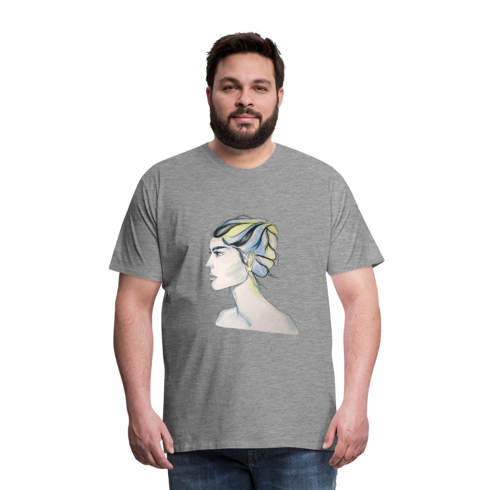 Portrait - Männer T-Shirt - Grau meliert