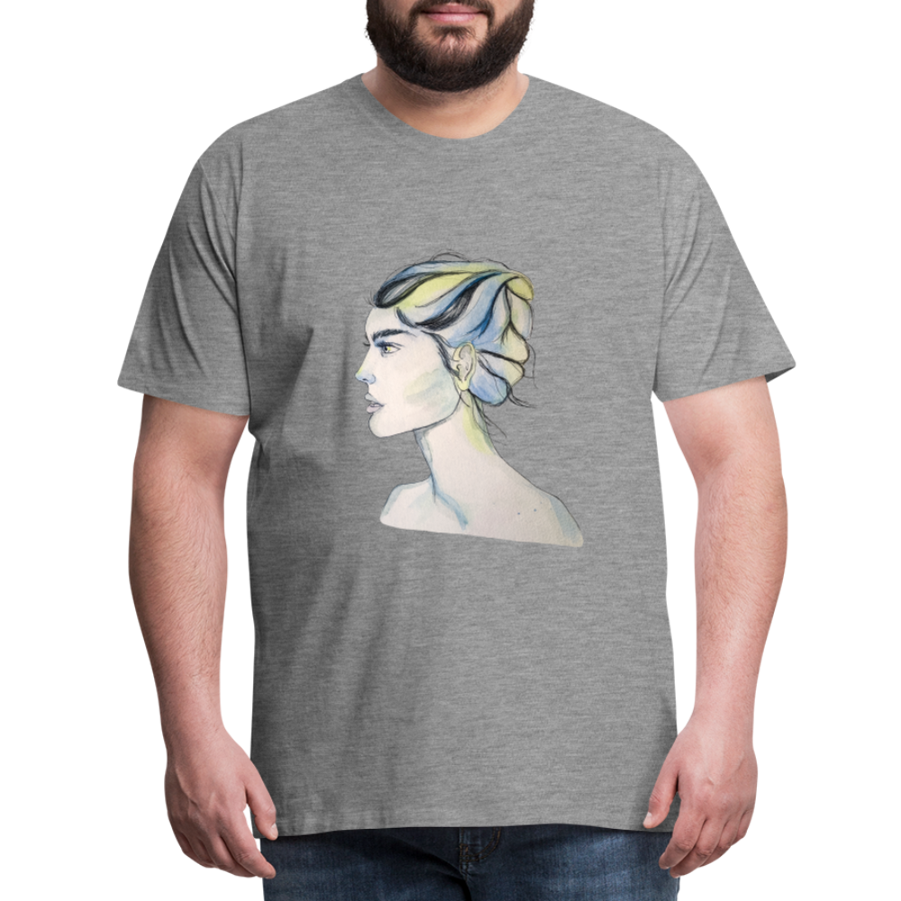 Portrait - Männer T-Shirt - Grau meliert