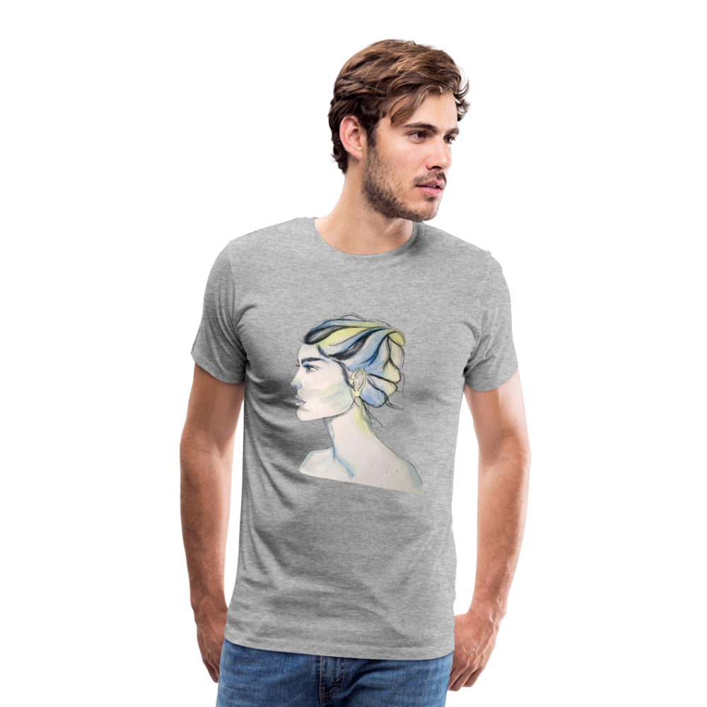 Portrait - Männer T-Shirt - Grau meliert