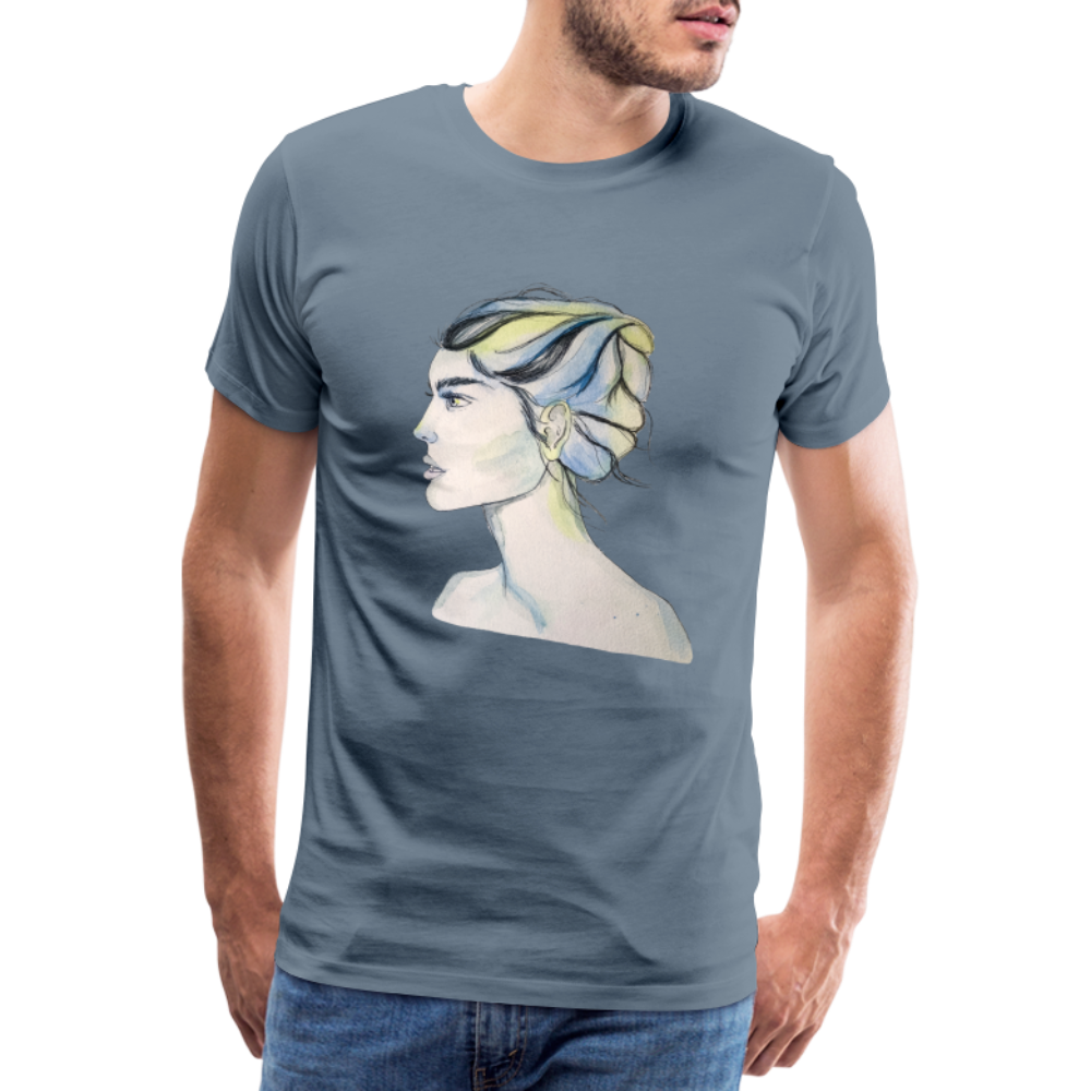 Portrait - Männer T-Shirt - Blaugrau