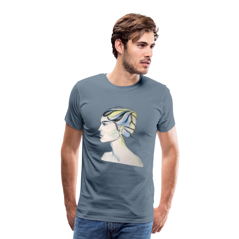 Portrait - Männer T-Shirt - Blaugrau