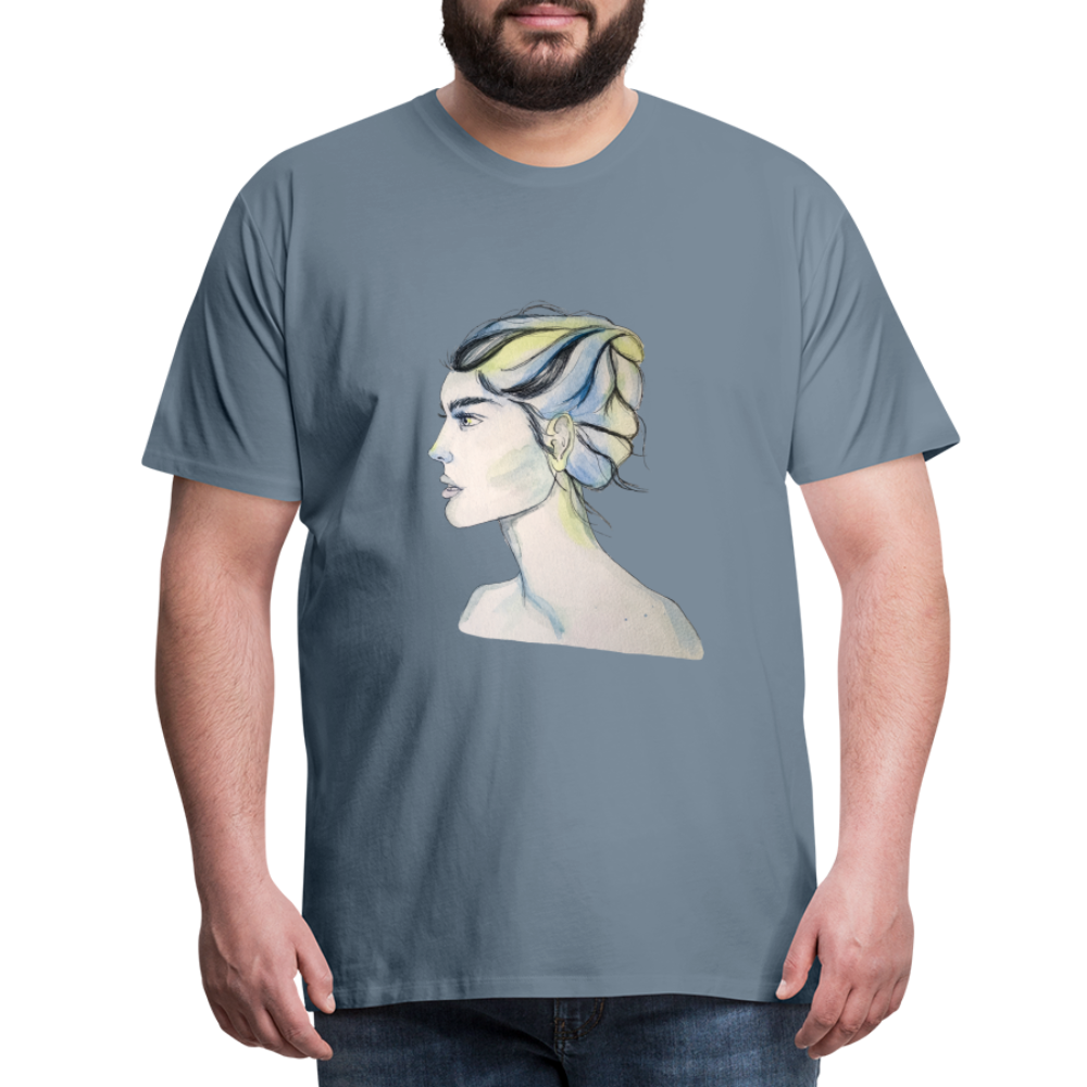 Portrait - Männer T-Shirt - Blaugrau