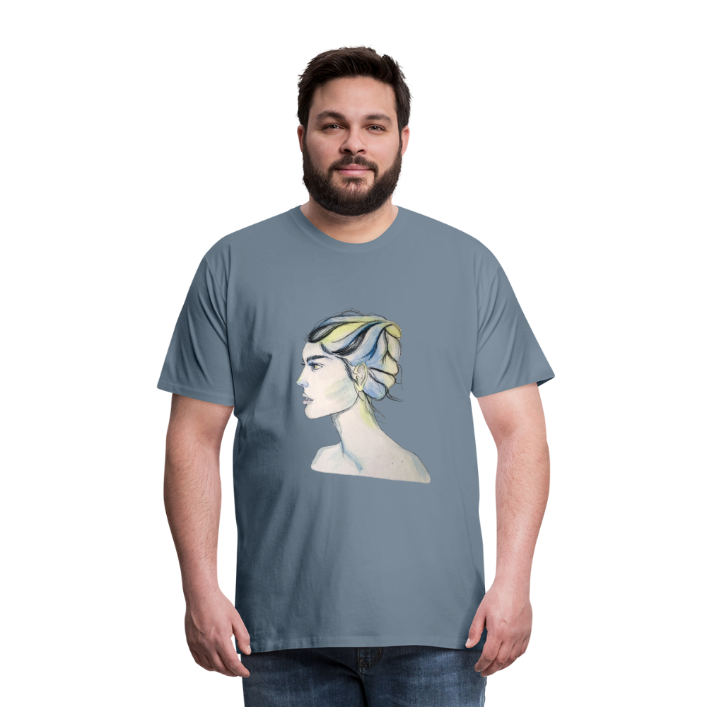 Portrait - Männer T-Shirt - Blaugrau