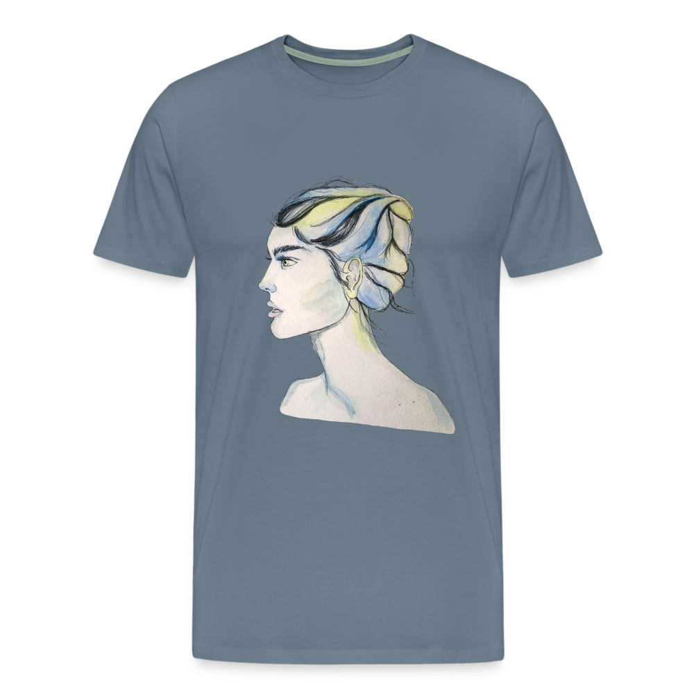 Portrait - Männer T-Shirt - Blaugrau