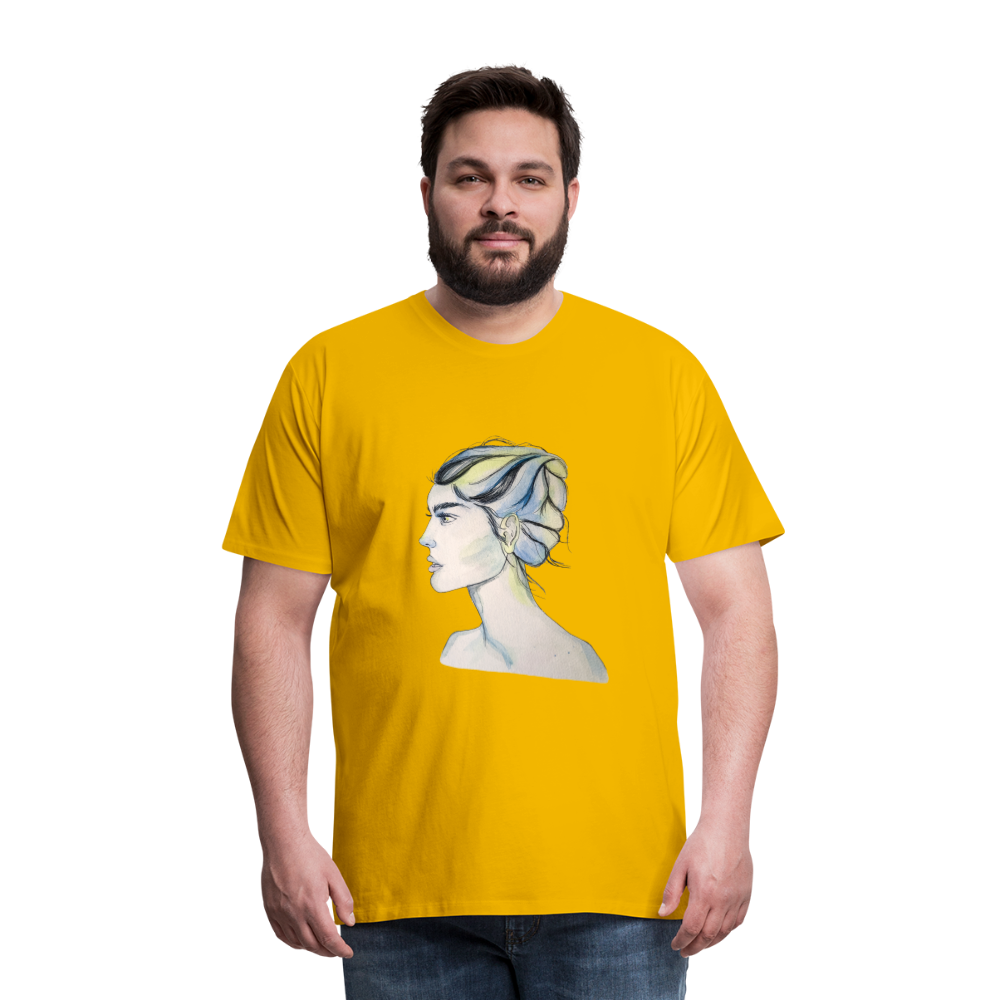 Portrait - Männer T-Shirt - Sonnengelb