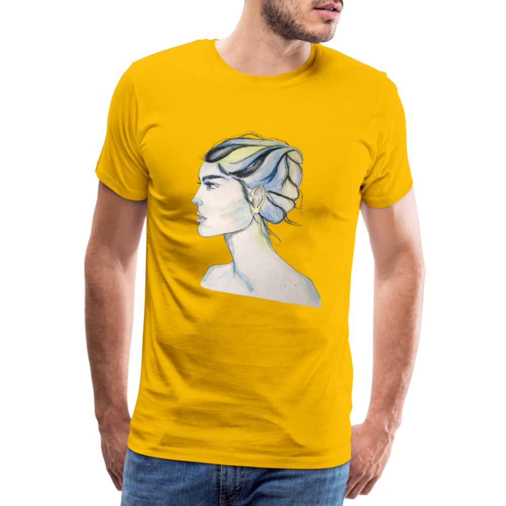 Portrait - Männer T-Shirt - Sonnengelb