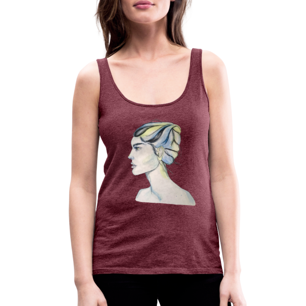 Portrait - Frauen Tank Top - Bordeauxrot meliert