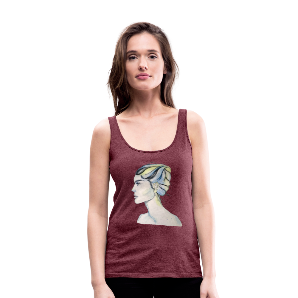 Portrait - Frauen Tank Top - Bordeauxrot meliert