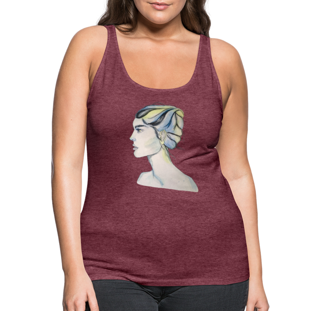 Portrait - Frauen Tank Top - Bordeauxrot meliert