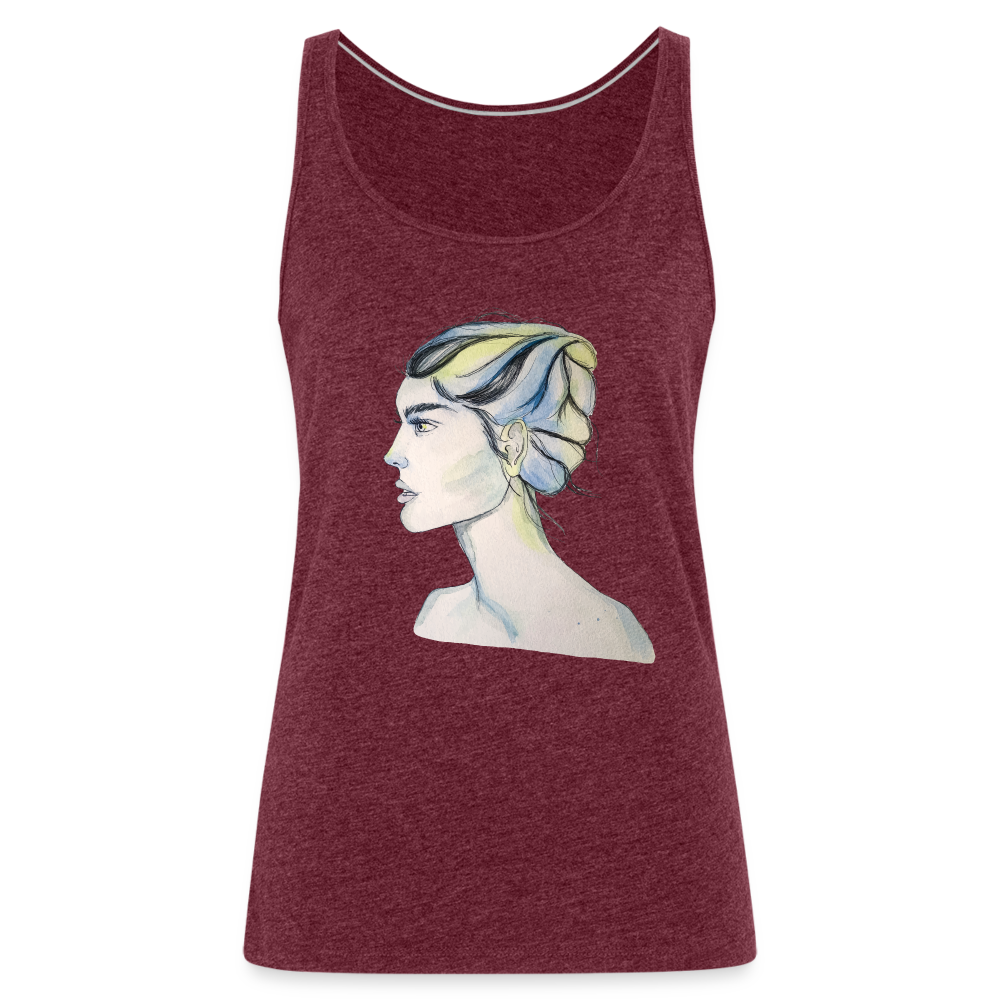 Portrait - Frauen Tank Top - Bordeauxrot meliert
