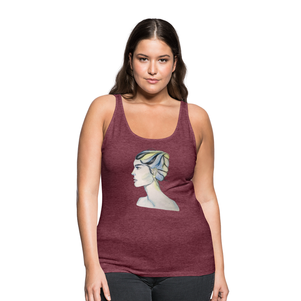 Portrait - Frauen Tank Top - Bordeauxrot meliert