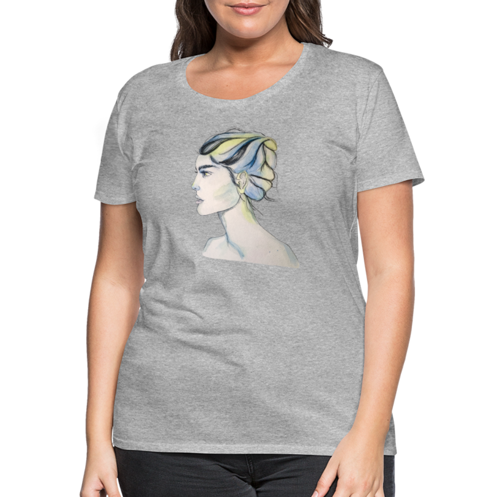 Portrait - Frauen T-Shirt - Grau meliert