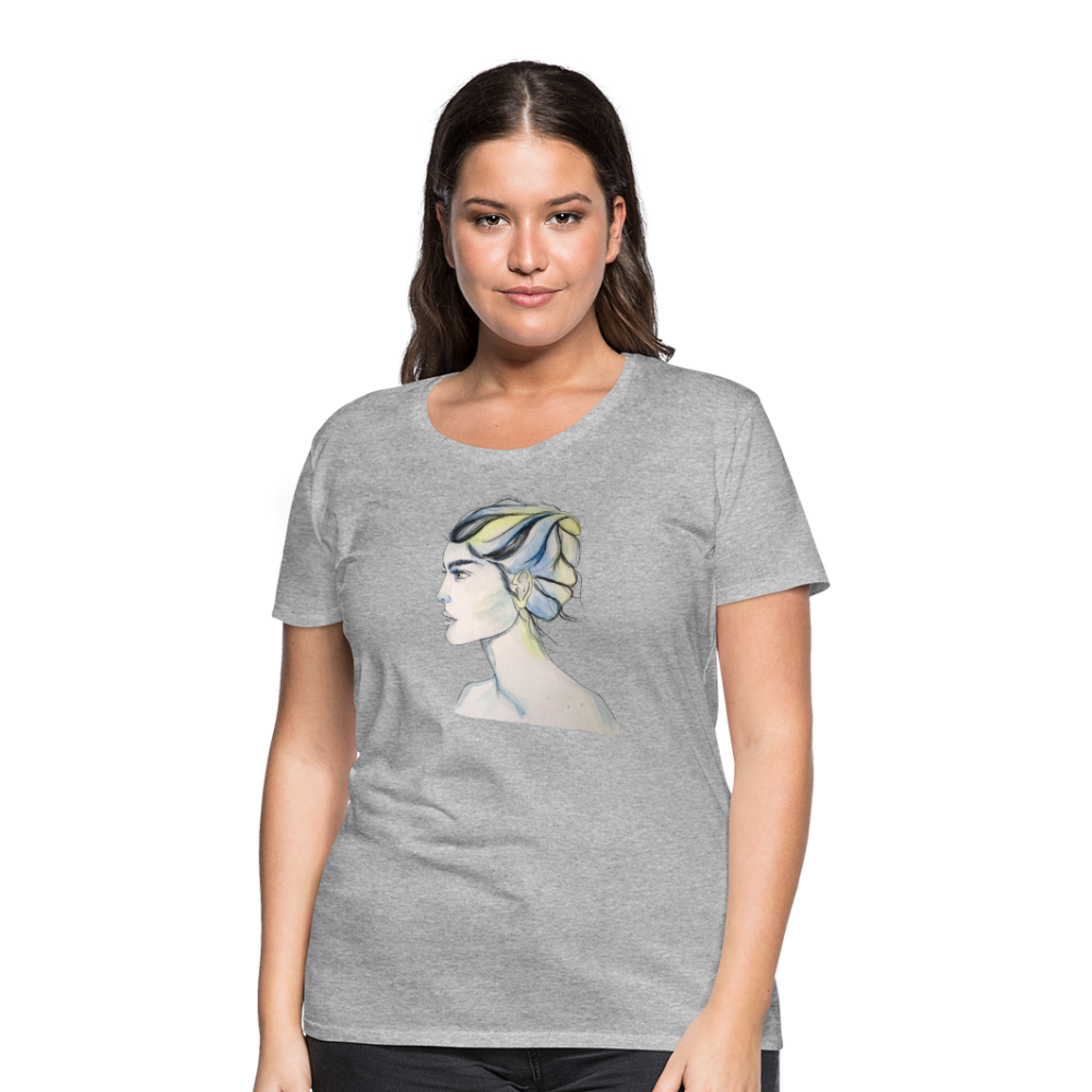 Portrait - Frauen T-Shirt - Grau meliert