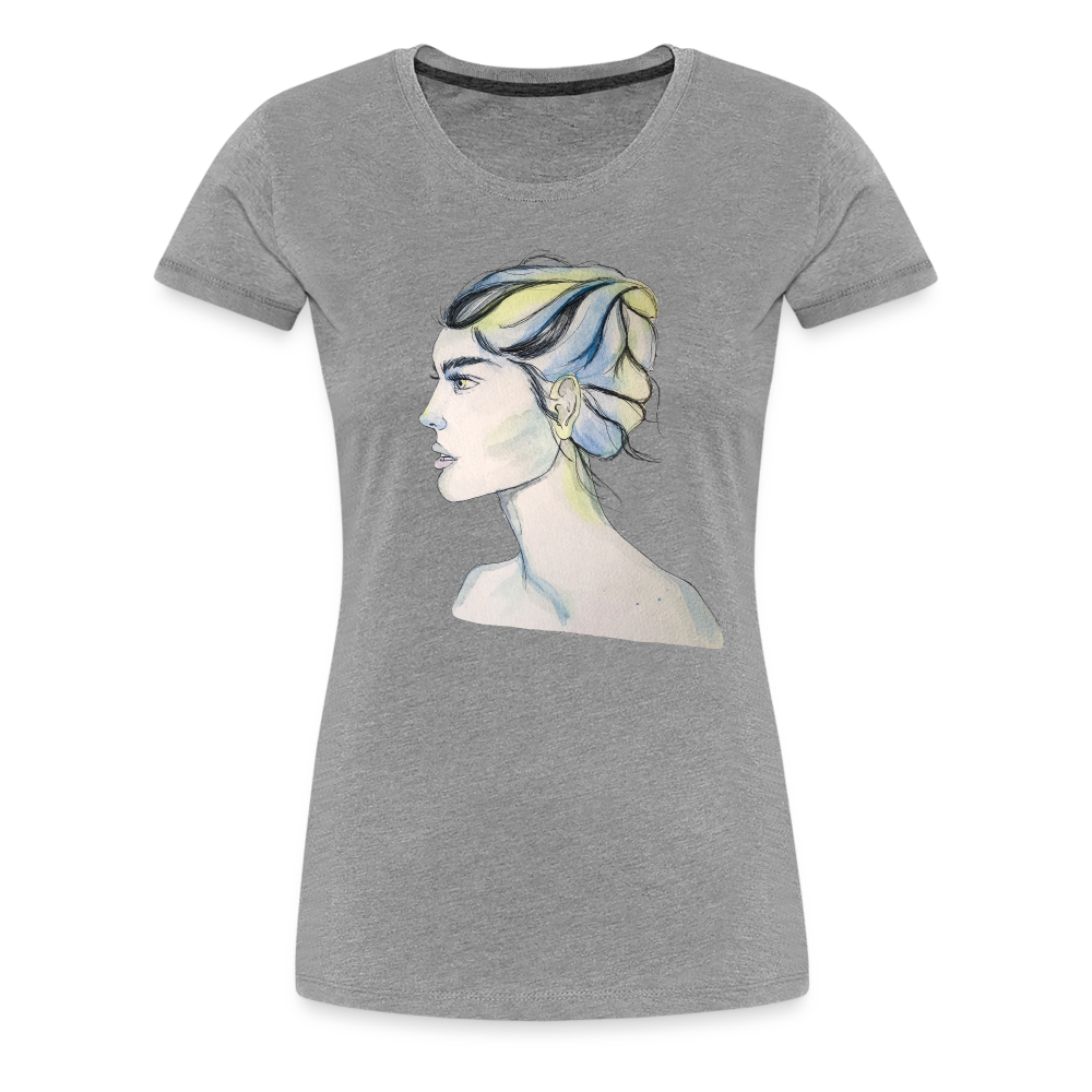 Portrait - Frauen T-Shirt - Grau meliert