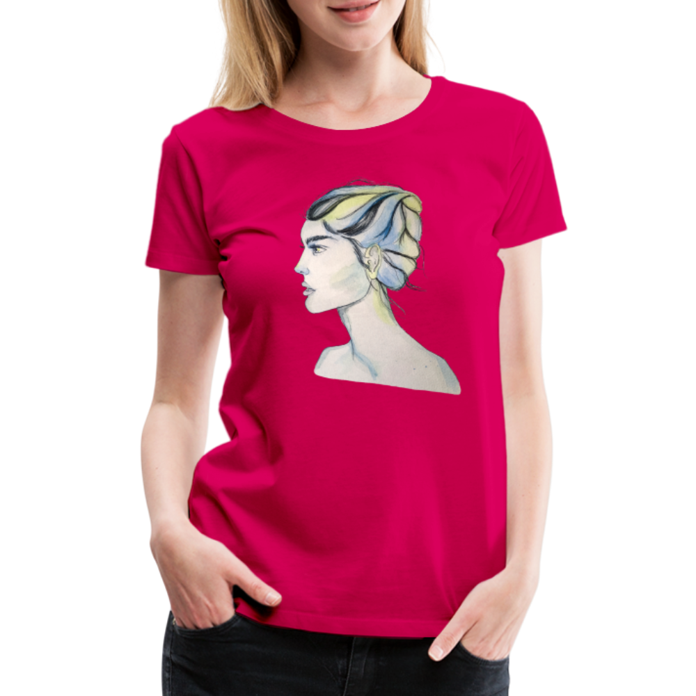 Portrait - Frauen T-Shirt - dunkles Pink