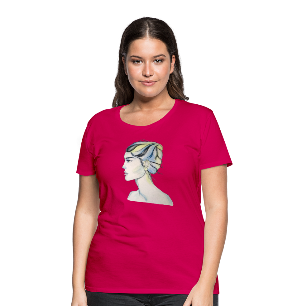 Portrait - Frauen T-Shirt - dunkles Pink