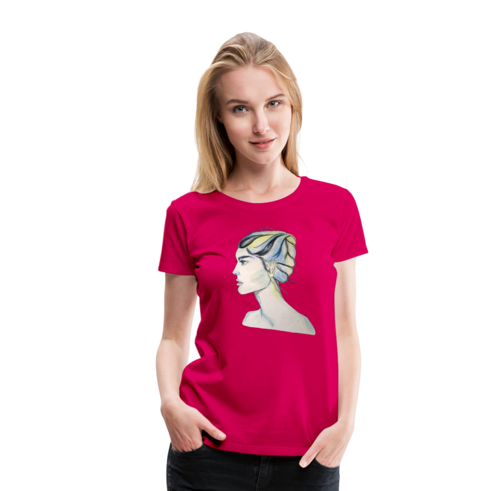 Portrait - Frauen T-Shirt - dunkles Pink