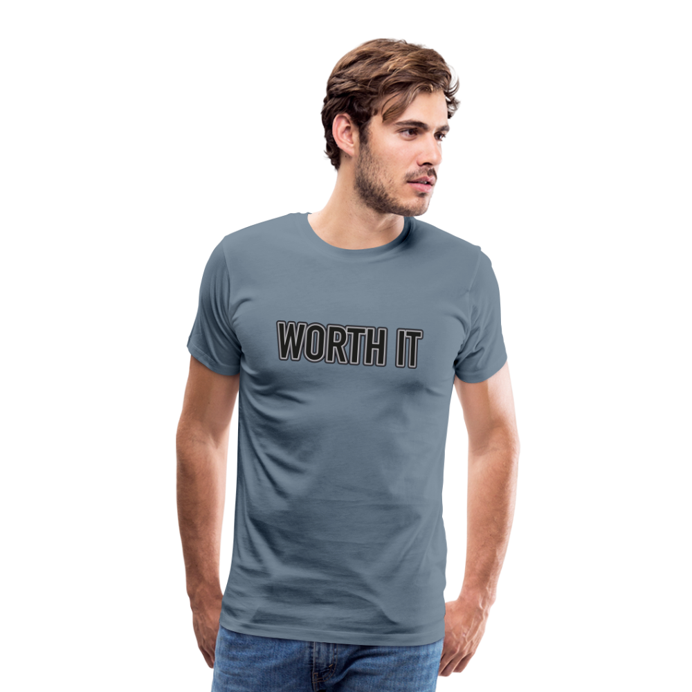 Worth it - Männer T-Shirt - Blaugrau