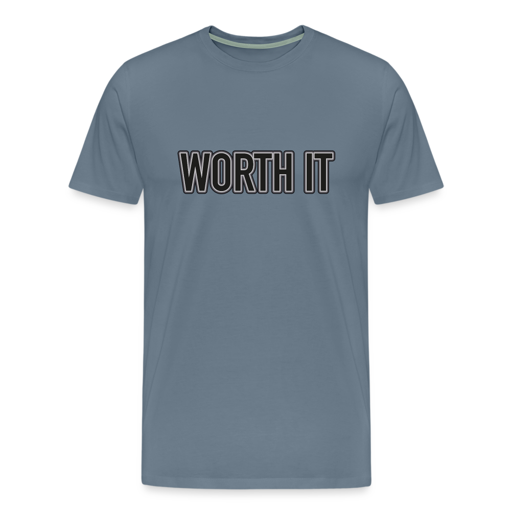 Worth it - Männer T-Shirt - Blaugrau
