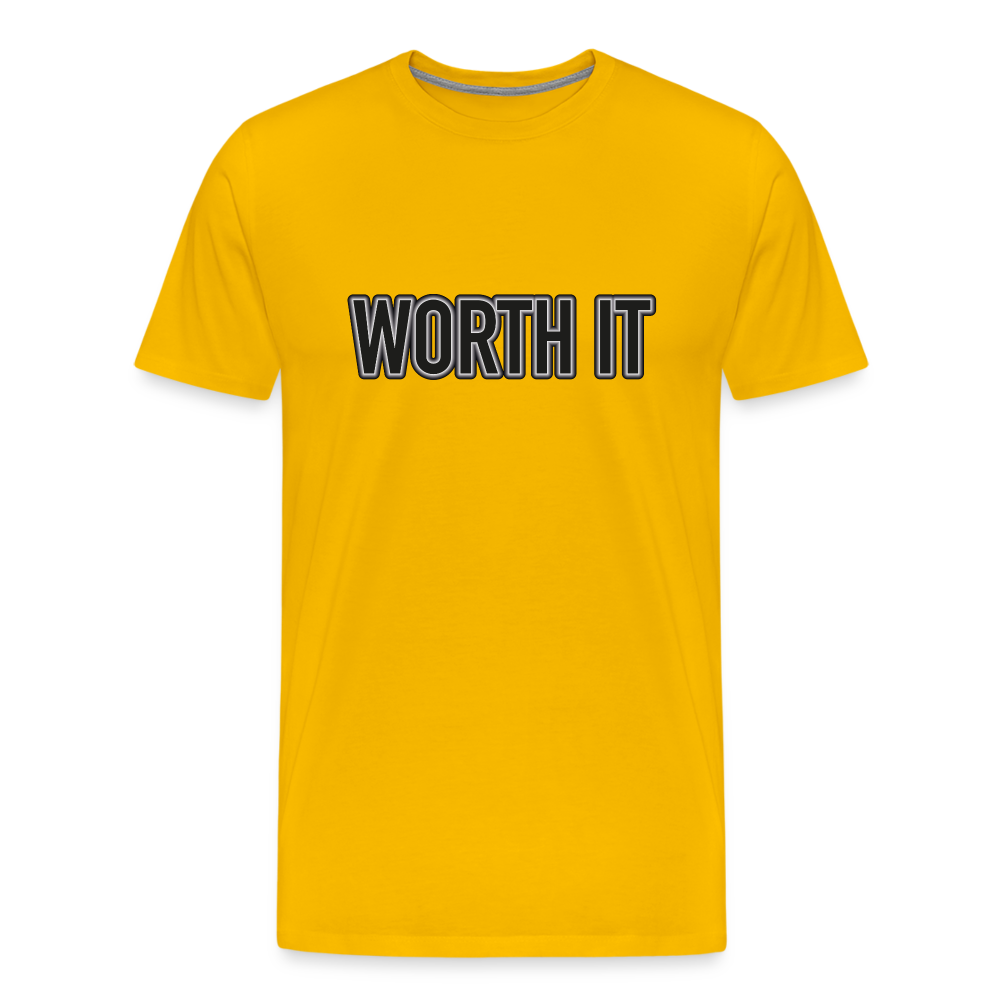 Worth it - Männer T-Shirt - Sonnengelb