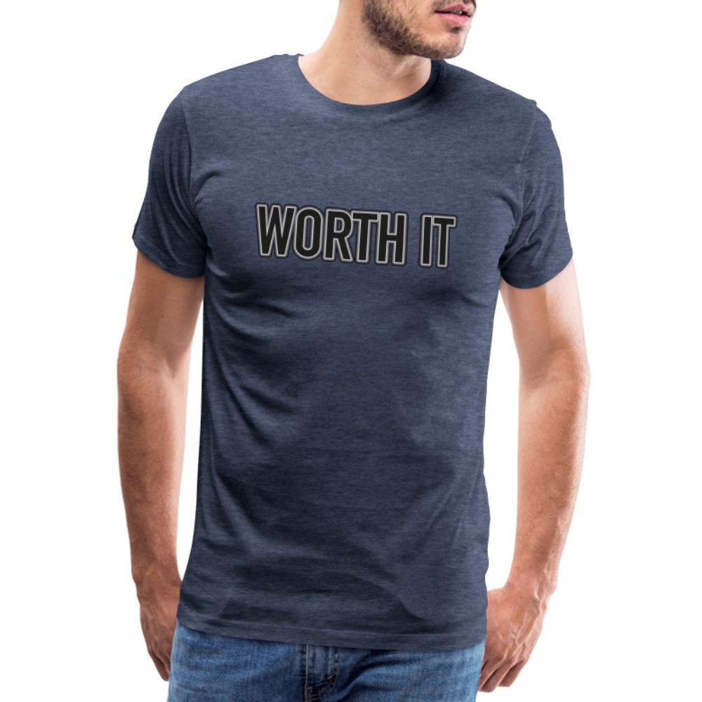 Worth it - Männer T-Shirt - Blau meliert