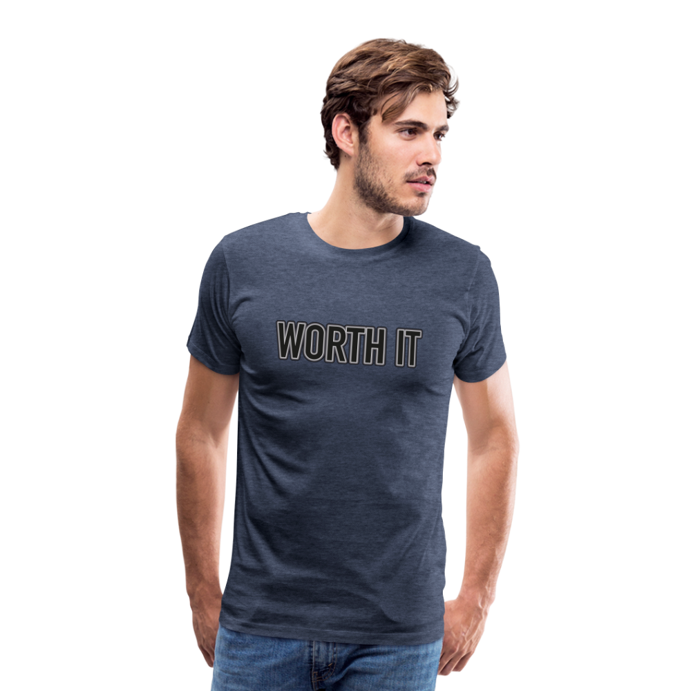 Worth it - Männer T-Shirt - Blau meliert