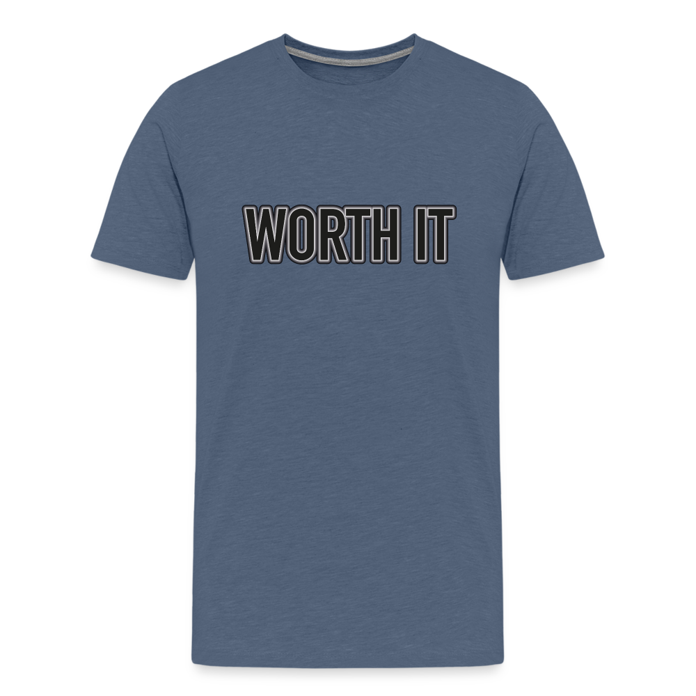 Worth it - Männer T-Shirt - Blau meliert