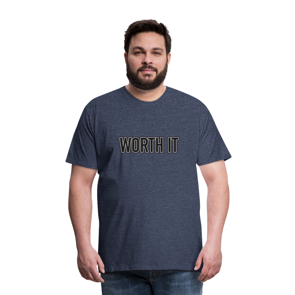 Worth it - Männer T-Shirt - Blau meliert