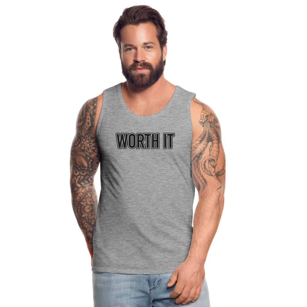Worth it - Männer Tank Top - Grau meliert