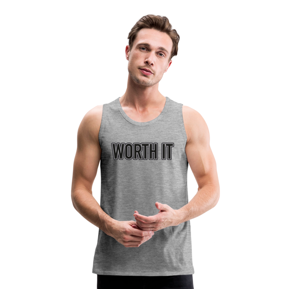 Worth it - Männer Tank Top - Grau meliert