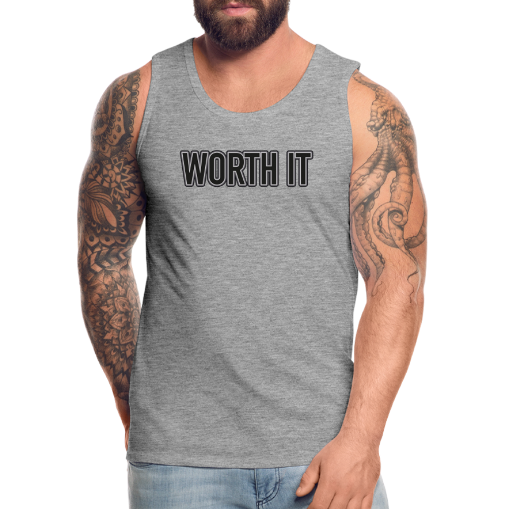 Worth it - Männer Tank Top - Grau meliert