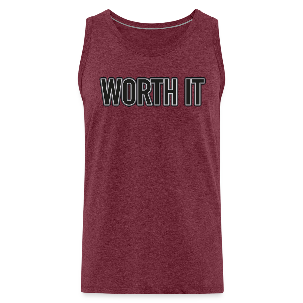Worth it - Männer Tank Top - Bordeauxrot meliert
