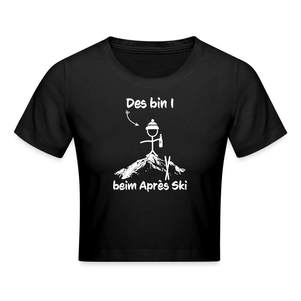 Des bin I beim Après Ski - Crop T-Shirt - Schwarz