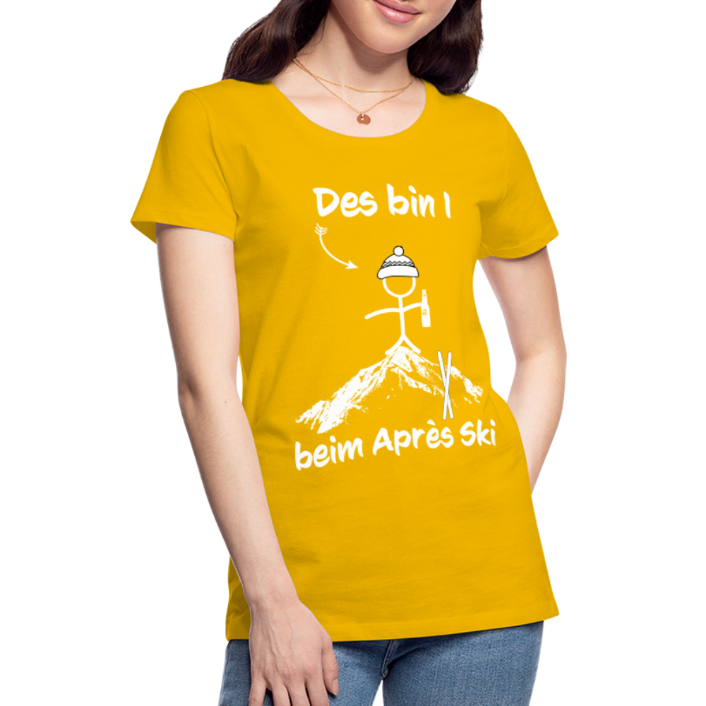Des bin I beim Après Ski - Frauen T-Shirt - Sonnengelb