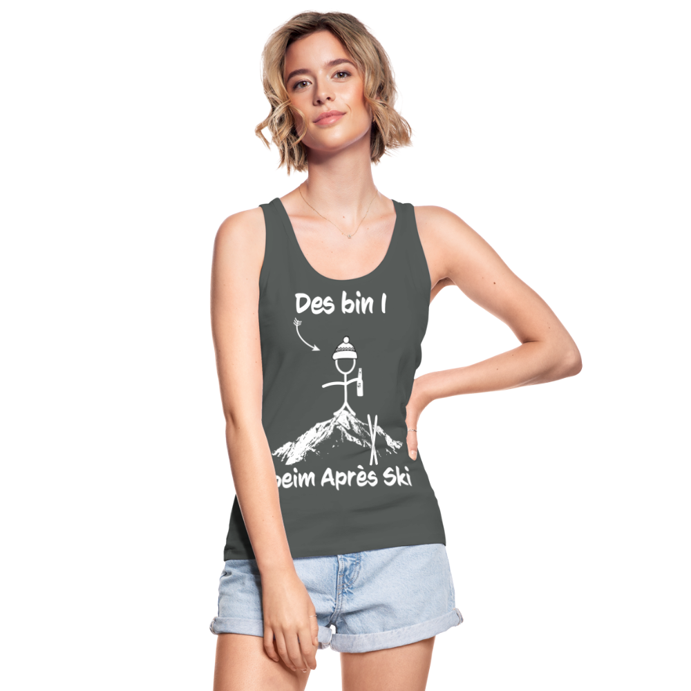 Des bin I beim Après Ski - Frauen Tank Top aus 100% Bio-Baumwolle - Anthrazit
