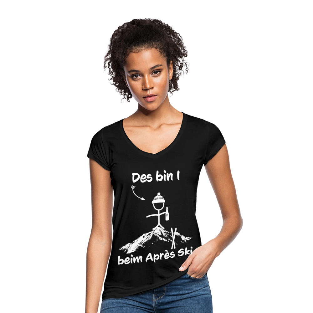 Des bin I beim Après Ski - Frauen Vintage T-Shirt - Schwarz