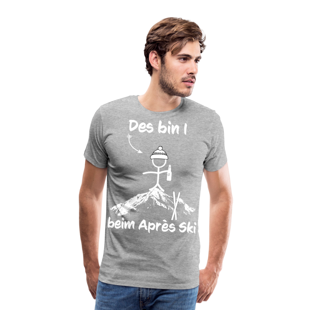 Des bin I beim Après Ski - Männer T-Shirt - Grau meliert