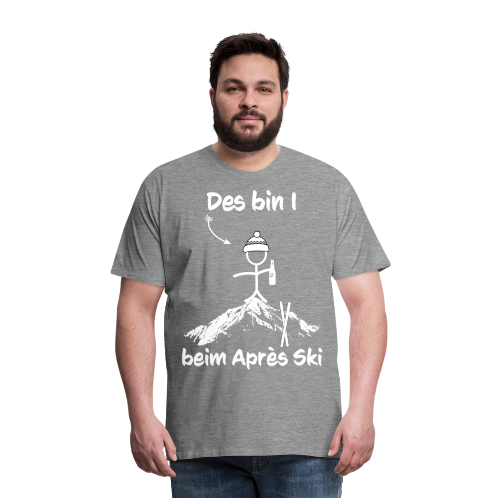 Des bin I beim Après Ski - Männer T-Shirt - Grau meliert