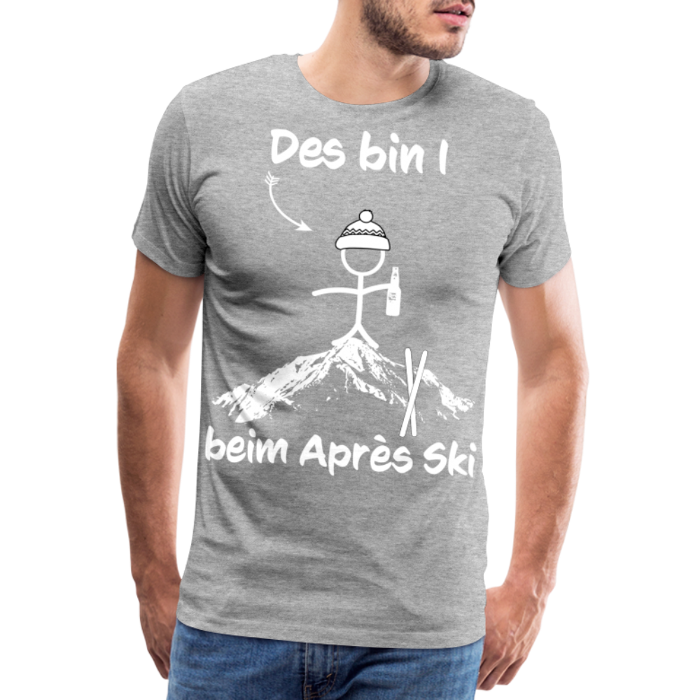 Des bin I beim Après Ski - Männer T-Shirt - Grau meliert