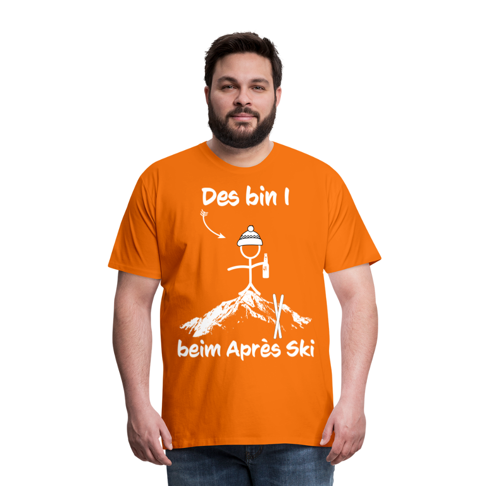 Des bin I beim Après Ski - Männer T-Shirt - Orange