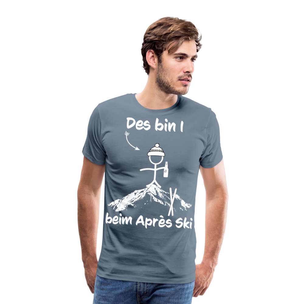 Des bin I beim Après Ski - Männer T-Shirt - Blaugrau