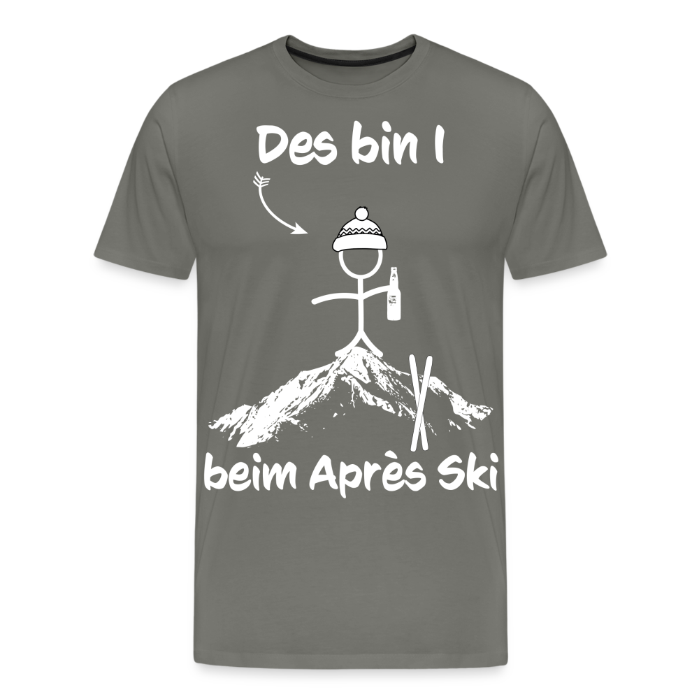 Des bin I beim Après Ski - Männer T-Shirt - Asphalt