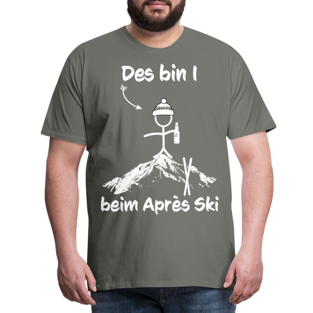 Des bin I beim Après Ski - Männer T-Shirt - Asphalt